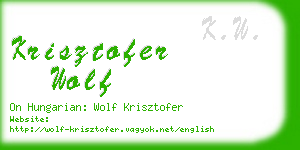 krisztofer wolf business card